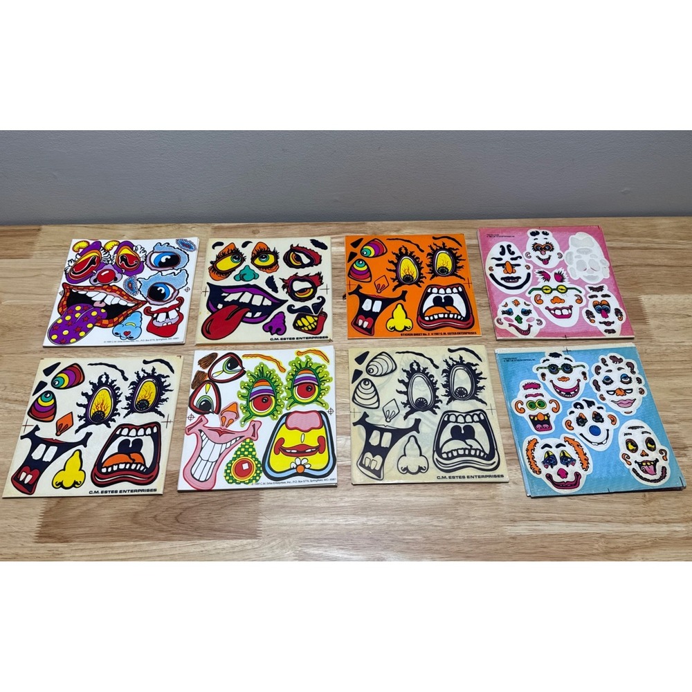 Vintage Halloween Pumpkin Face Stickers & The Egg Folks Stickers 1980s